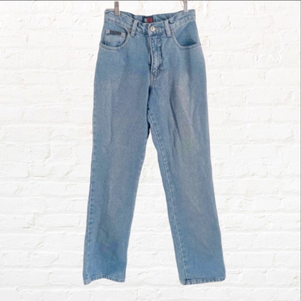 Vintage 90's Y2K New York & Company Glitter Mom Jeans XS